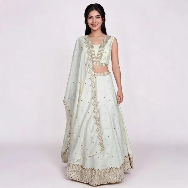 Off_White_Silk_Embroidered_Lehenga_Blouse_And_Dupatta_For_Women