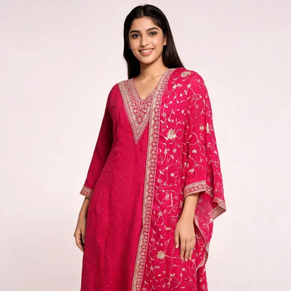 Rani_Pink_Vichitra_Anarkali_Top_Pant_And_Dupatta_For_Women