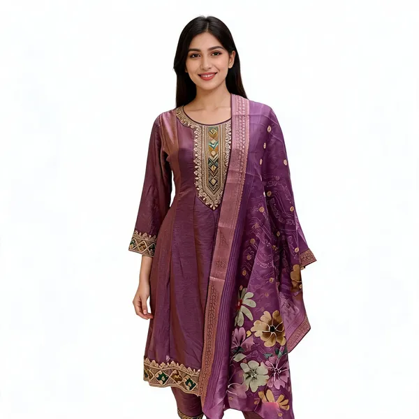 Lavender_Georgette_Silk_Embroidered_Anarkali_Top_Pant_And_Dupatta_For_Women