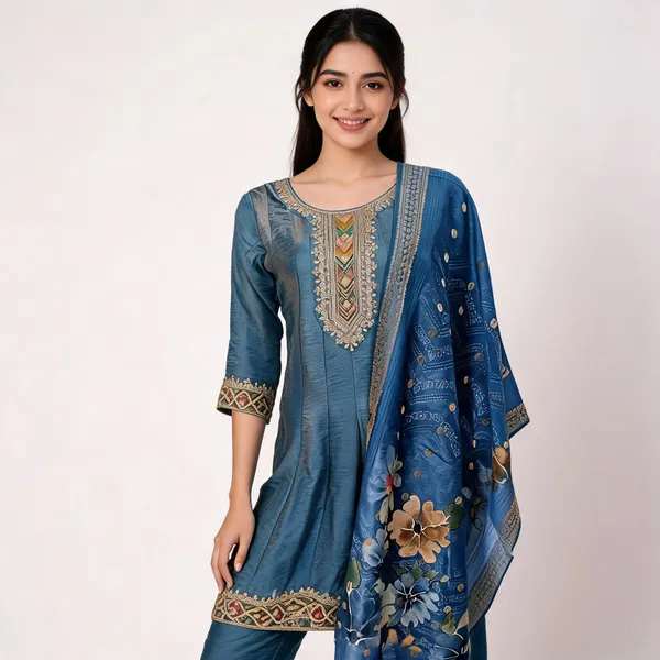 Blue_Georgette_Silk_Embroidered_Anarkali_Top_Pant_And_Dupatta_For_Women