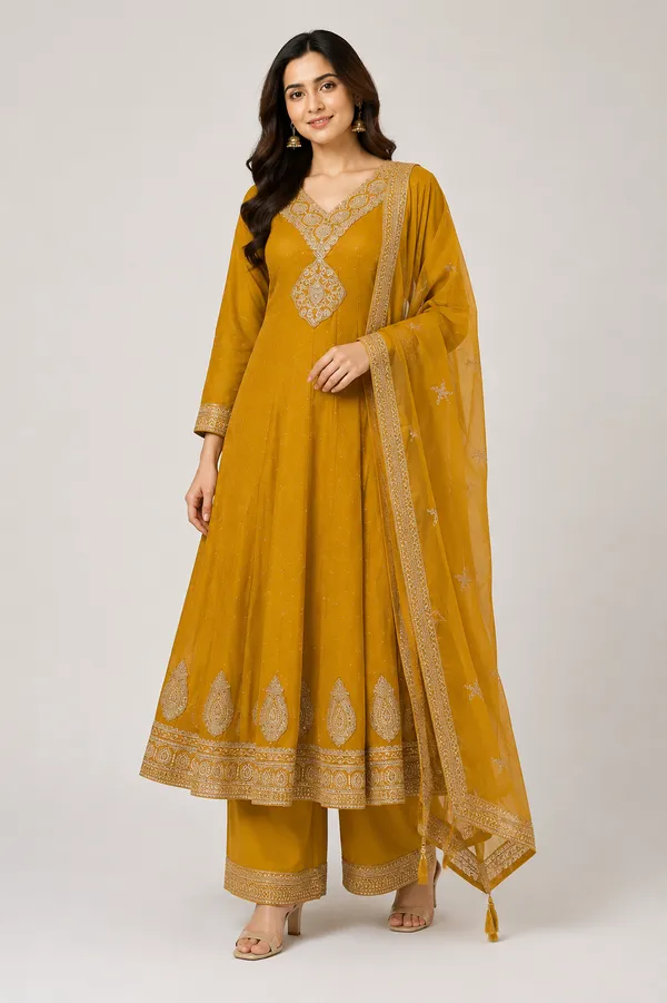 Yellow_Cotton_Kurta_Set_For_Women