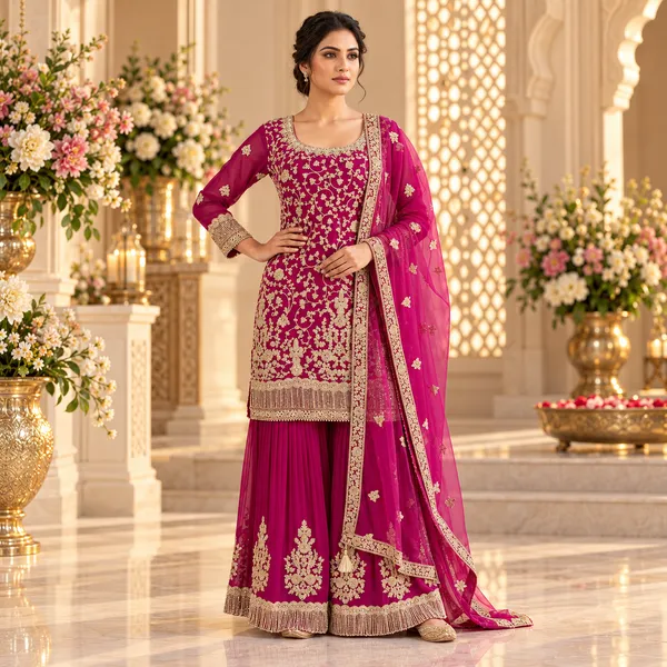 Wine_Embroded_Work_Gharara_Set_For_Women