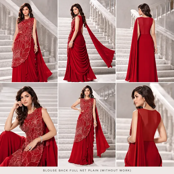 Red_Lehenga_Saree_For_Women