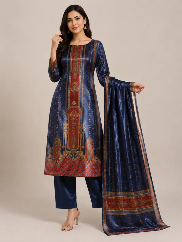 Blue_Cotton_Kurta_Set_For_Women
