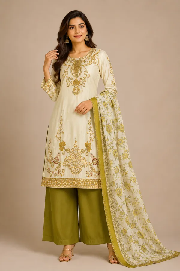 Cream_Cotton_Kurta_Set_For_Women