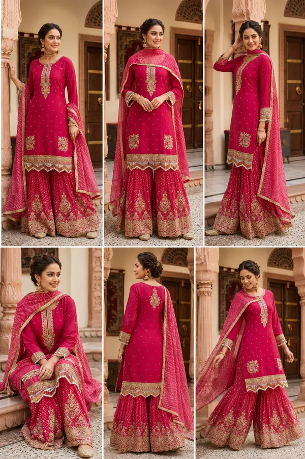 Red_Cotton_Kurta_Set_For_Women