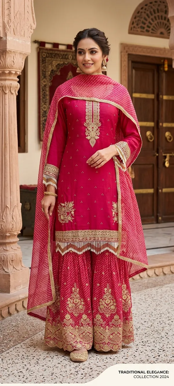 Red_Cotton_Kurta_Set_For_Women
