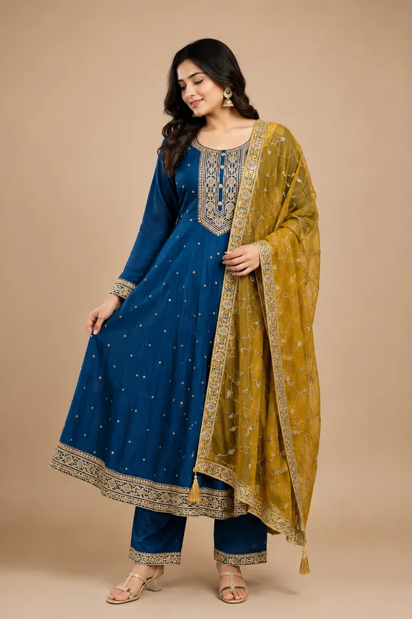 Blue_Cotton_Kurta_Set_For_Women