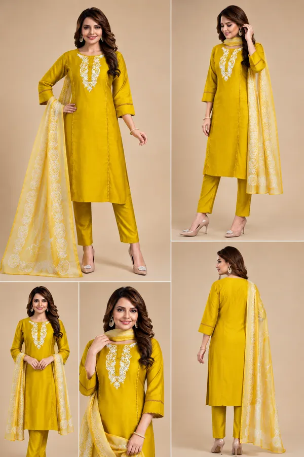 Yellow_Cotton_Kurta_Set_For_Women