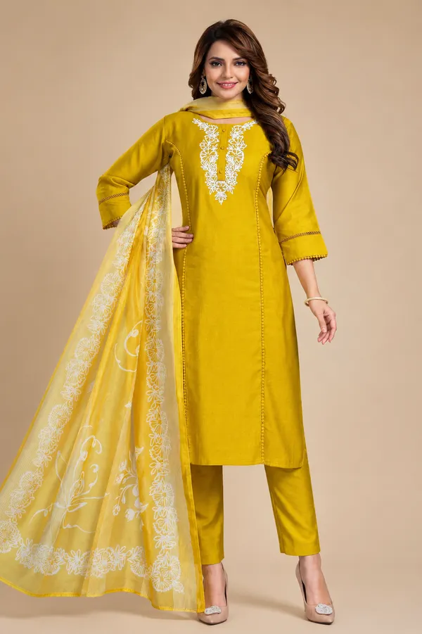 Yellow_Cotton_Kurta_Set_For_Women
