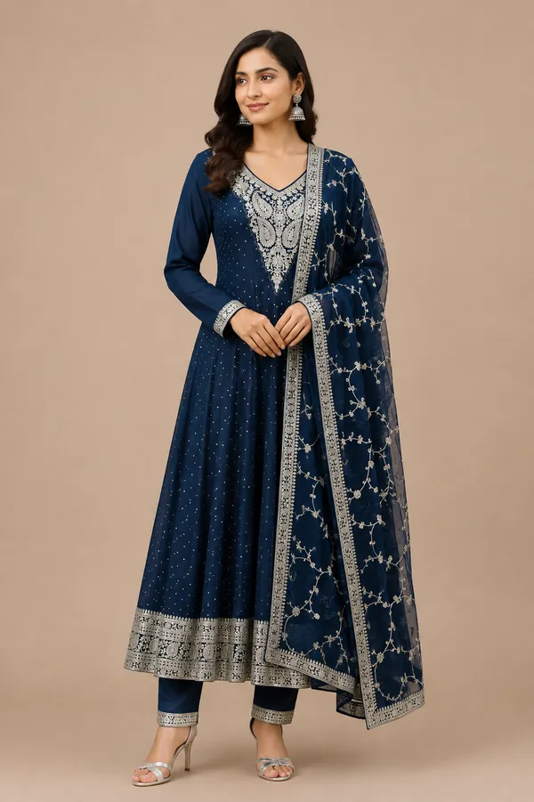 Blue_Cotton_Kurta_Set_For_Women