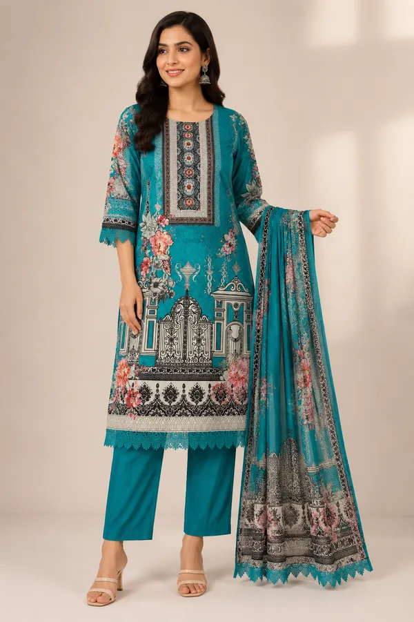 Blue_Cotton_Kurta_Set_For_Women