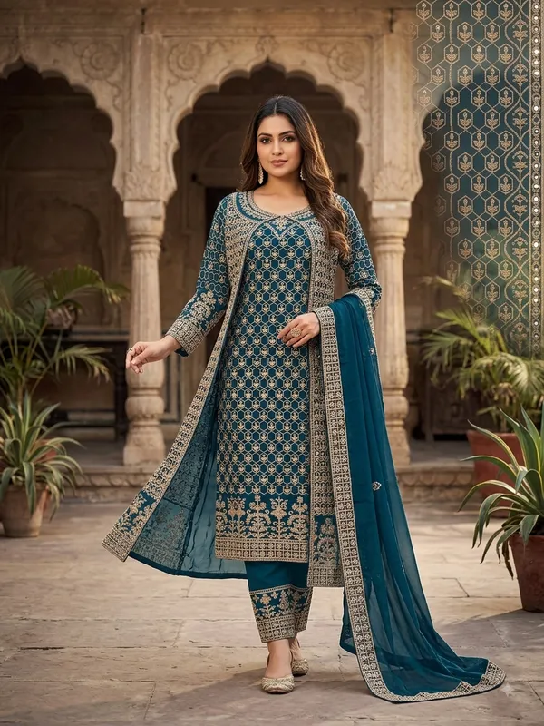 Blue_Cotton_Kurta_Set_For_Women
