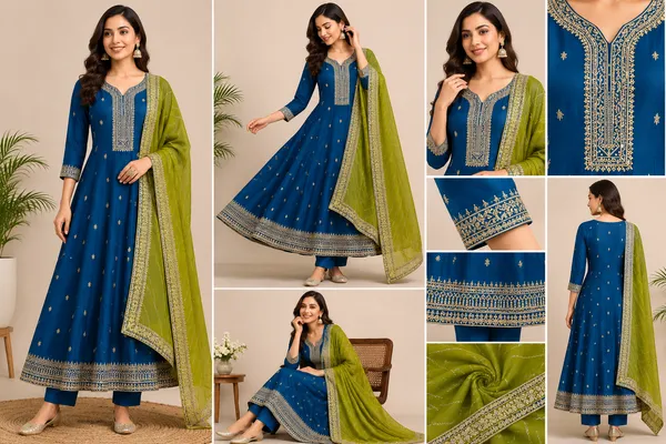 Blue_Cotton_Kurta_Set_For_Women