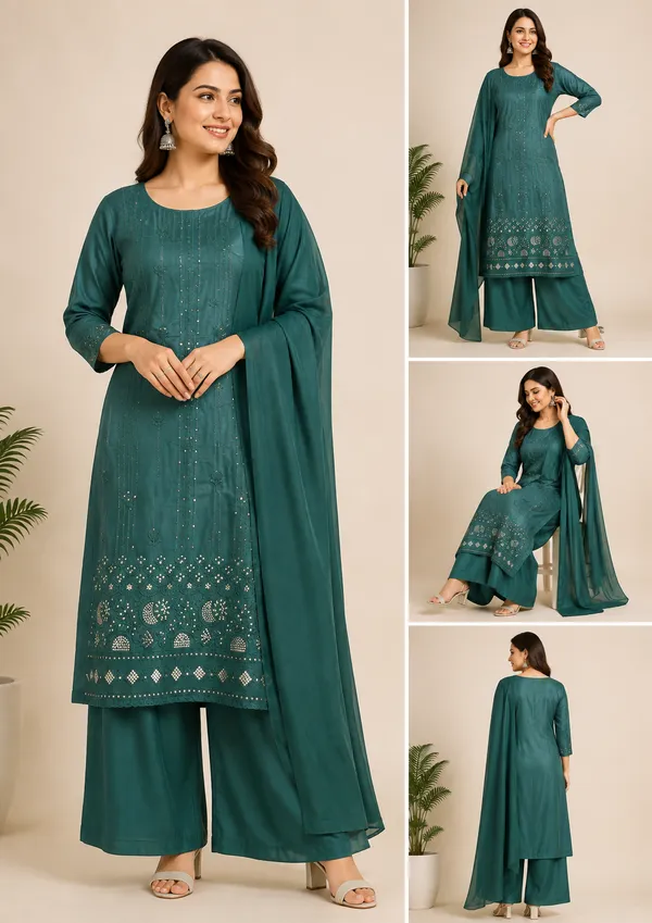 Green_Cotton_Unstitched_Kurta_Set_For_women
