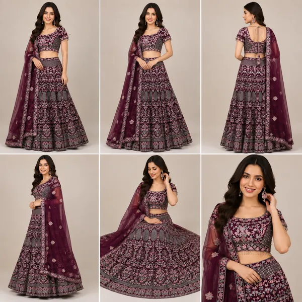 Wine_Embroded_Lehenga_For_Women