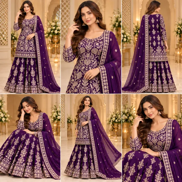 Wine_Zari_And_Stone_Work_Plazo_Set_For_Women