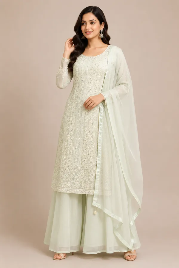 Pista_Green_Georgette_Kurta_Set_For_Women