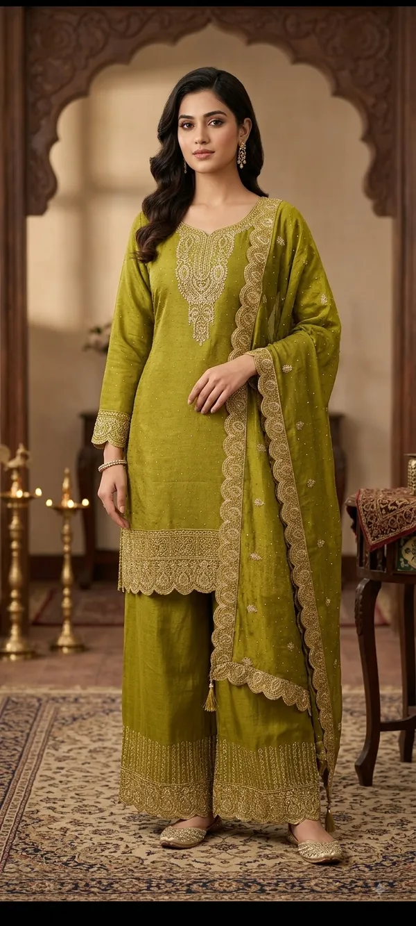 Mehendi_Cotton_Kurta_Set_For_Women