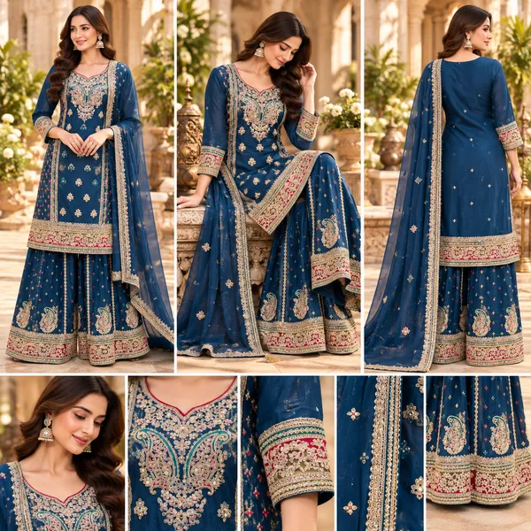 Blue_Embroided_Plazo_Set_For_Women