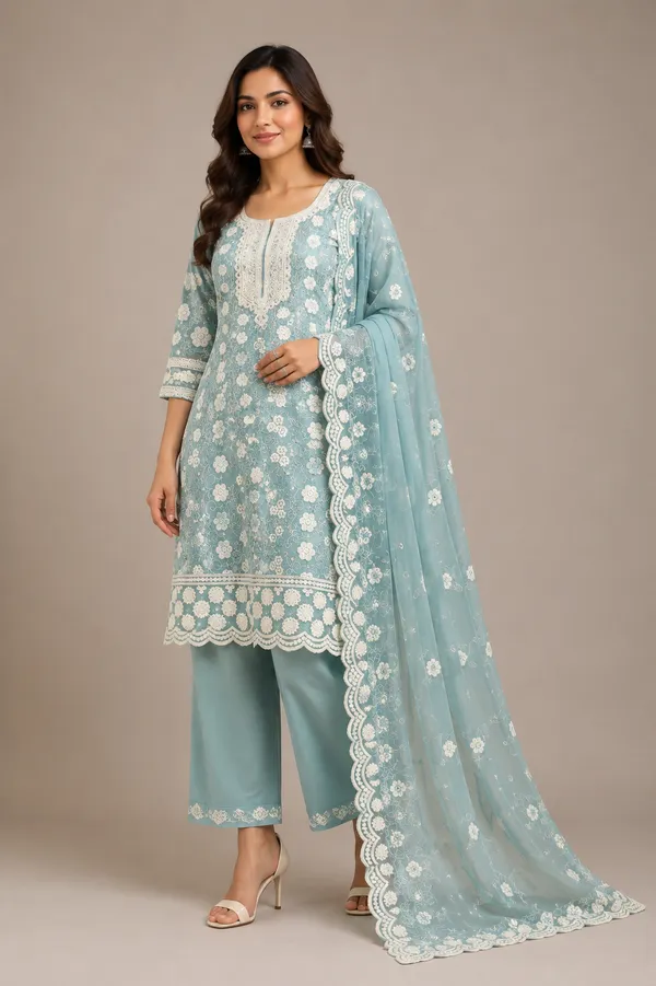 Blue_Cotton_Kurta_Set_For_Women