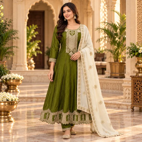 Mehendi_Green_Anarkali__Set_For_Women