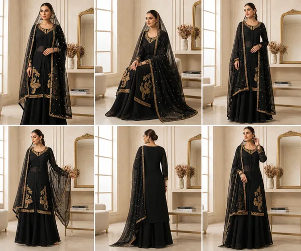 Black_Silk_Kurta_Set_For_Women