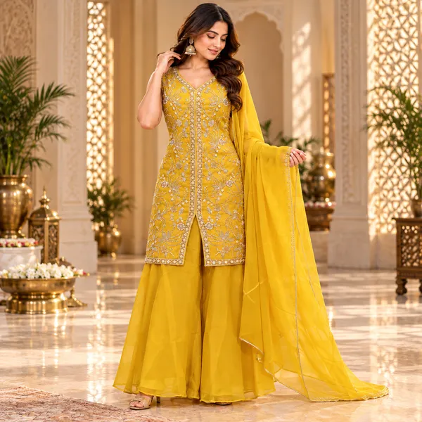Yellow_Silk_Plazo_Set_For_Women