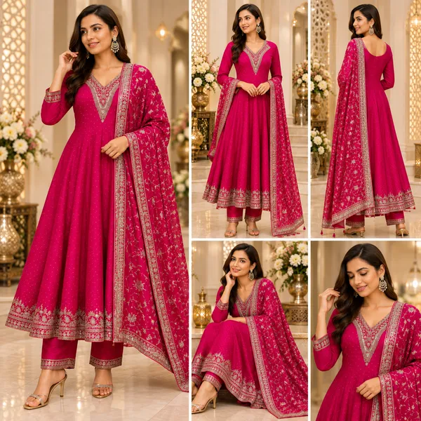 Rani_Pink_Cotton_Kurta_Set_For_Women