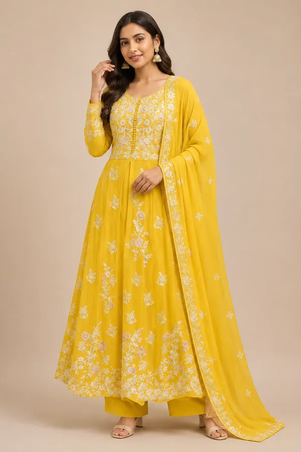 Yellow_Cotton_Kurta_Set_For_Women