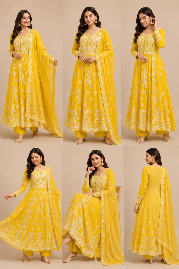 Yellow_Cotton_Kurta_Set_For_Women