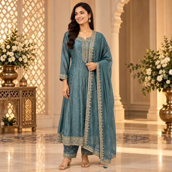 Blue_Vichitra_Anarkali_Set_For_Women
