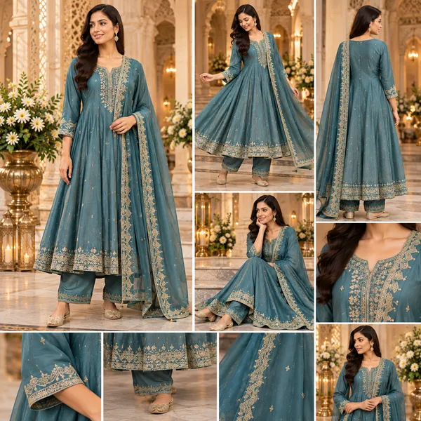 Blue_Vichitra_Anarkali_Set_For_Women
