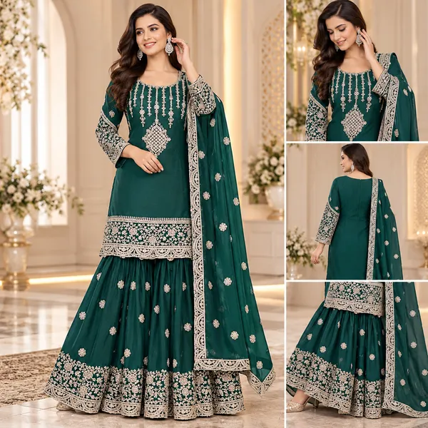 Green_Embroided_And_Stone_Work_Gharara_Set_For_Women