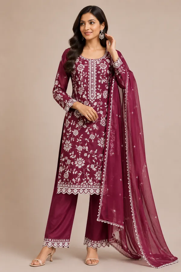 Blush_Pink_Georgette_Kurta_Set_For_Women