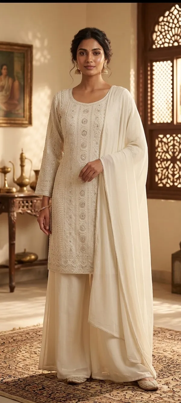 Cream_Cotton_Kurta_Set_For_Women