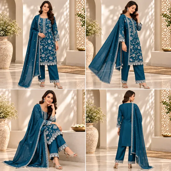 Blue_Georgette_Kurta_Set_For_Women