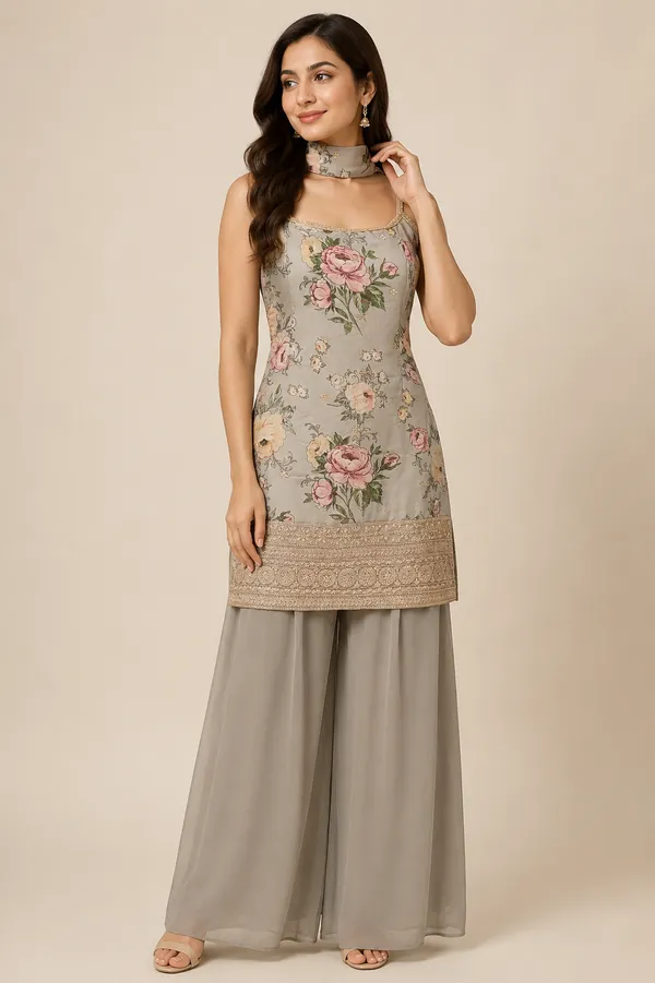 Grey_Georgette_Kurta_Set_For_Women