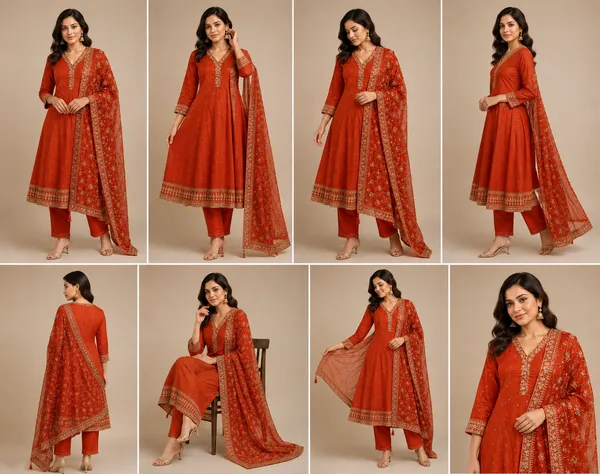 Burned_Orange_Cotton_Kurta_Set_For_Women