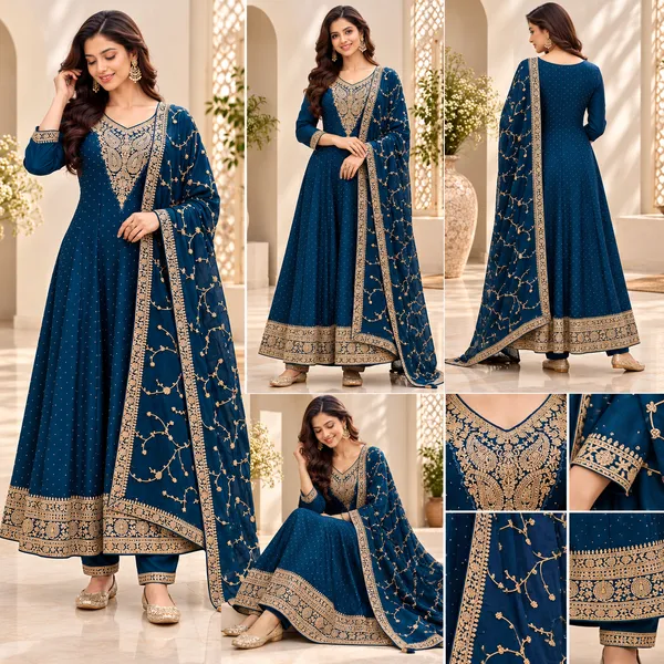 Blue_Vichitra_Anarkali_Set_For_Women
