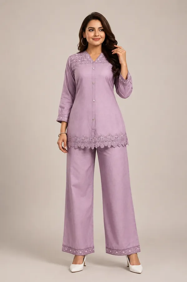 Rose_Gold_Cotton_Kurta_Set_For_Women