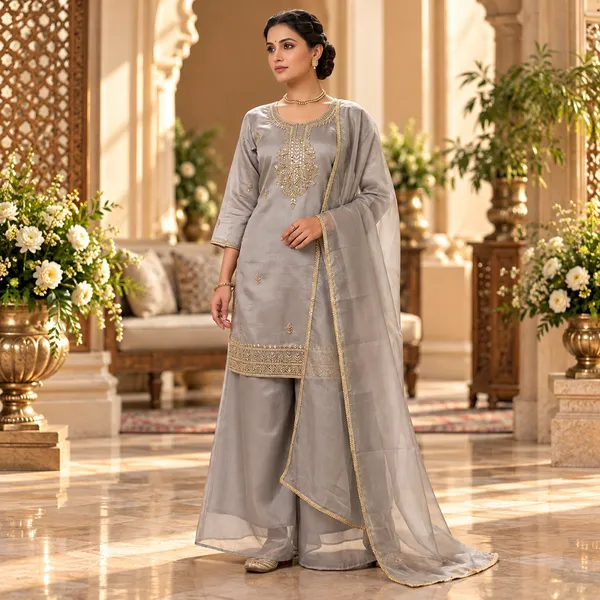 Ash_Grey_Organza_Plazo_Set_For_Women