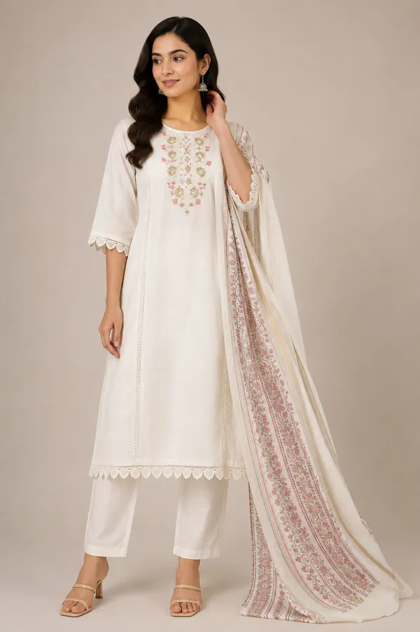 Cream_Cotton_Kurta_Set_For_Women