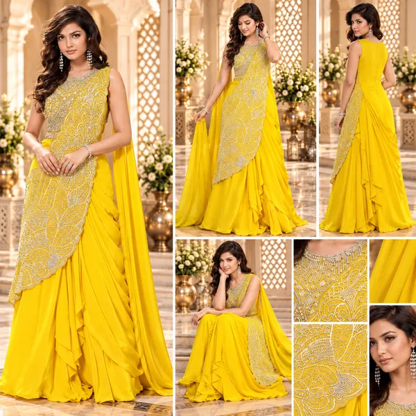 Yellow_Drape_Lehenga_For_Women