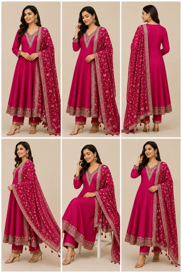 Rani_Pink_Cotton_Kurta_Set_For_Women
