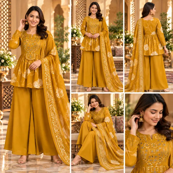 Yellow_Maslin_Kurta_Set_For_Women