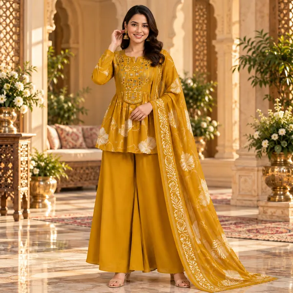 Yellow_Maslin_Kurta_Set_For_Women