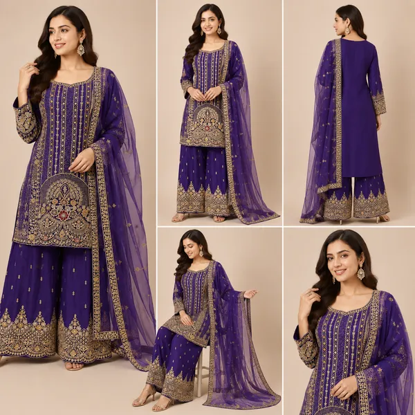 Purple_Vichitra_Kurta_Set_For_Women