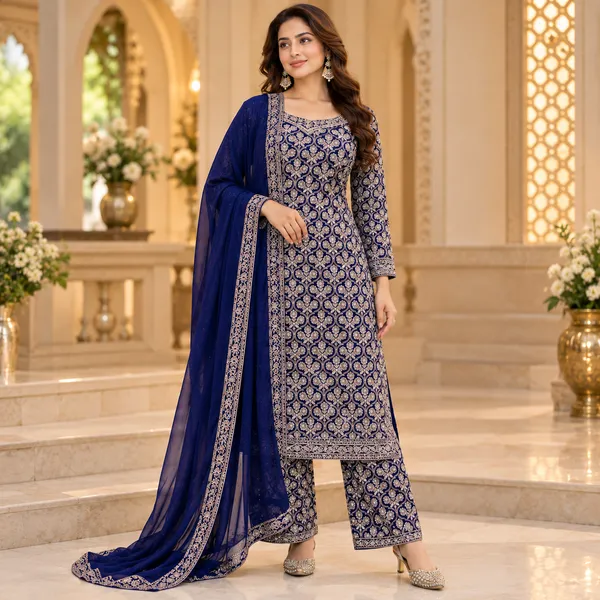 Purple_Georgette_Pant_Set_For_Women