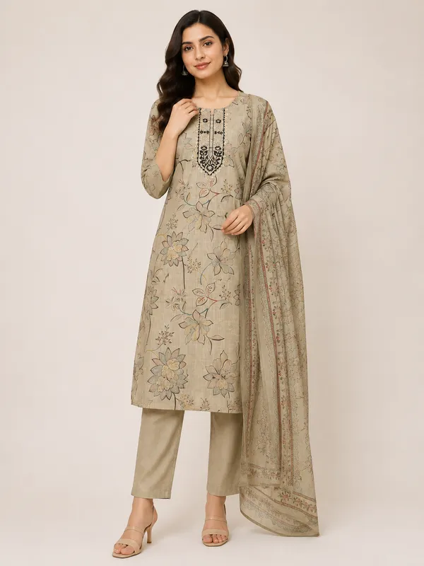 Cream_Cotton_Kurta_Set_For_Women